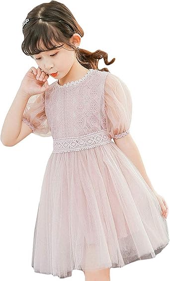 Amazon Yunping バルーン 袖 シースルー ふんわり フレア シフォン ワンピース キッズ ワンピース チュニック 通販