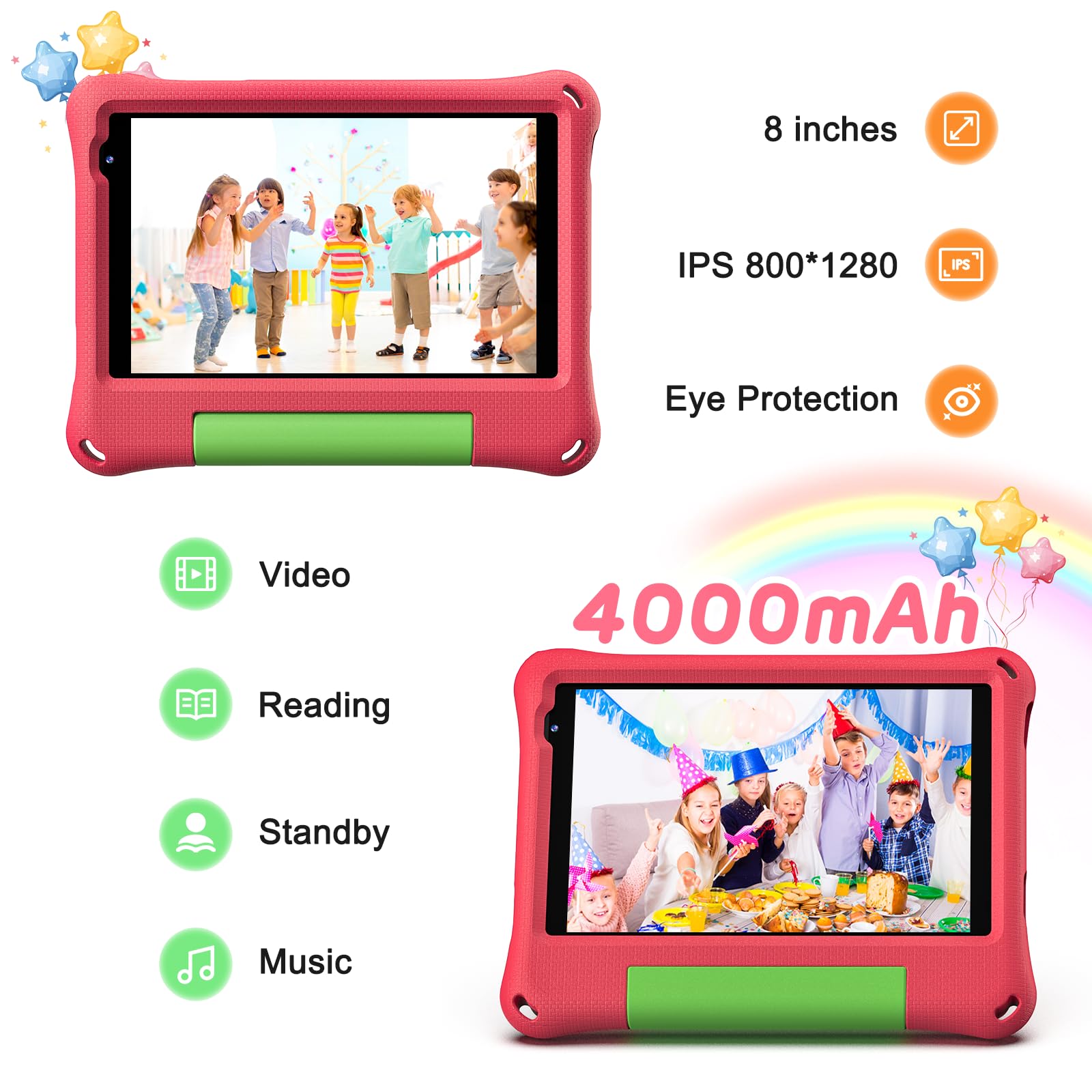 Amazon.co.jp: キッズタブレット 8インチ Android 15、Octa-Core 12GB 