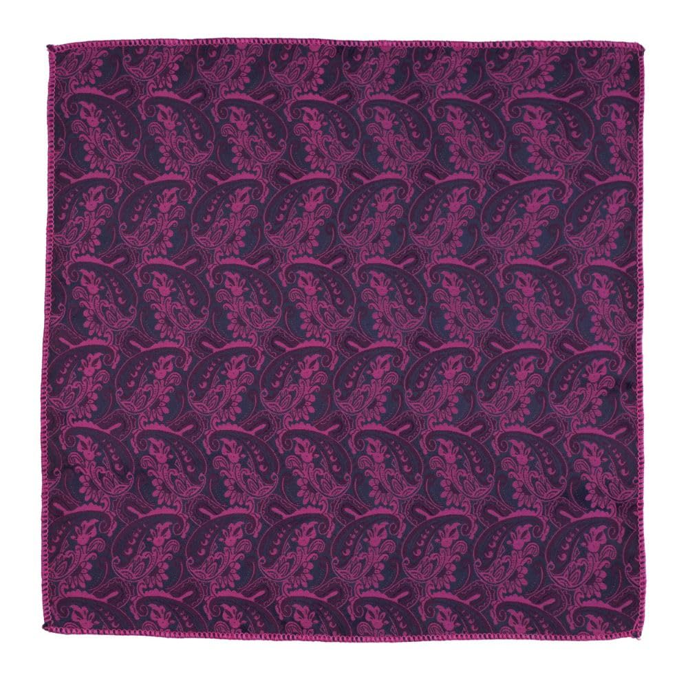 the tie hub Paisley Purple & Pink Microfiber Pocket Square For Men-picture-27