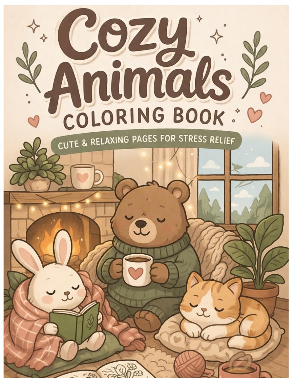 Cozy Animals Coloring Book: Cute & Relaxing Pages For Stress Relief