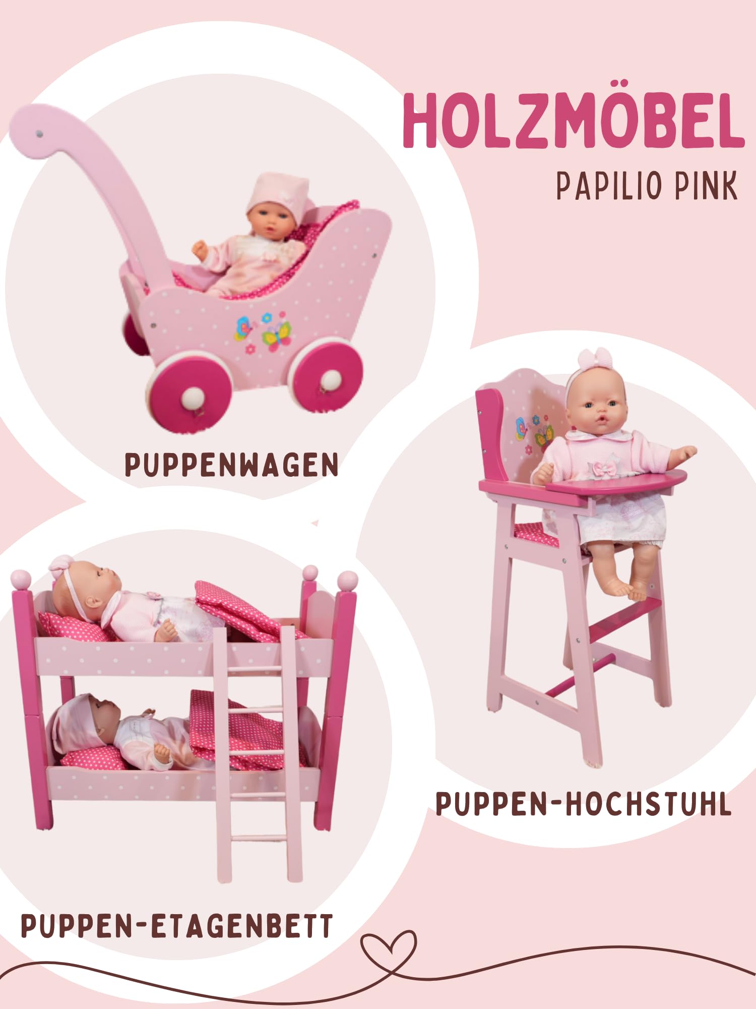 Bayer Chic 2000 501 90 - Trona para muñecas, Color Rosa