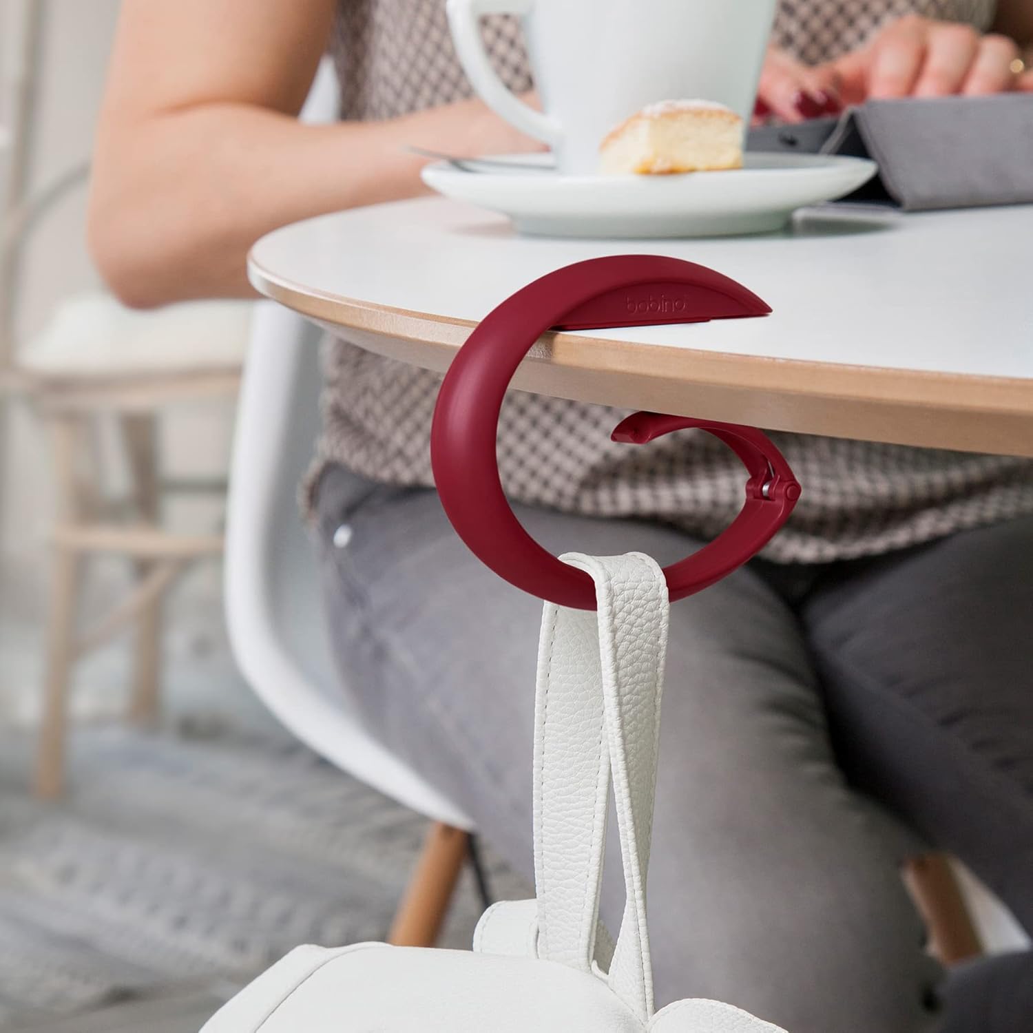 Bobino | Purse Hook | Bag Hook & Bag Holder For Table | Portable Purse Hanger | Purse Hook For Table & Purse Hook For Desk | Travel Luggage Hook | Purse Holder | Purse Accessories For Women | Charcoal - Image 4