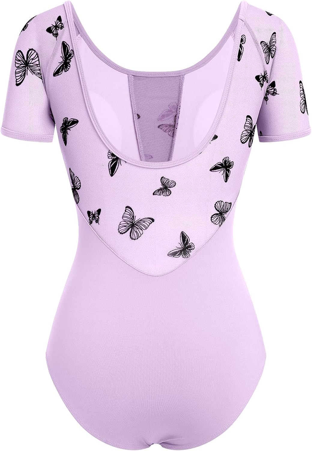 AFAVOM Women Ballet Dance Leotard Gymnastics Butterfly Leotard Short Sleeve Ballerina Bodysuit Dancewear Performance Leotards