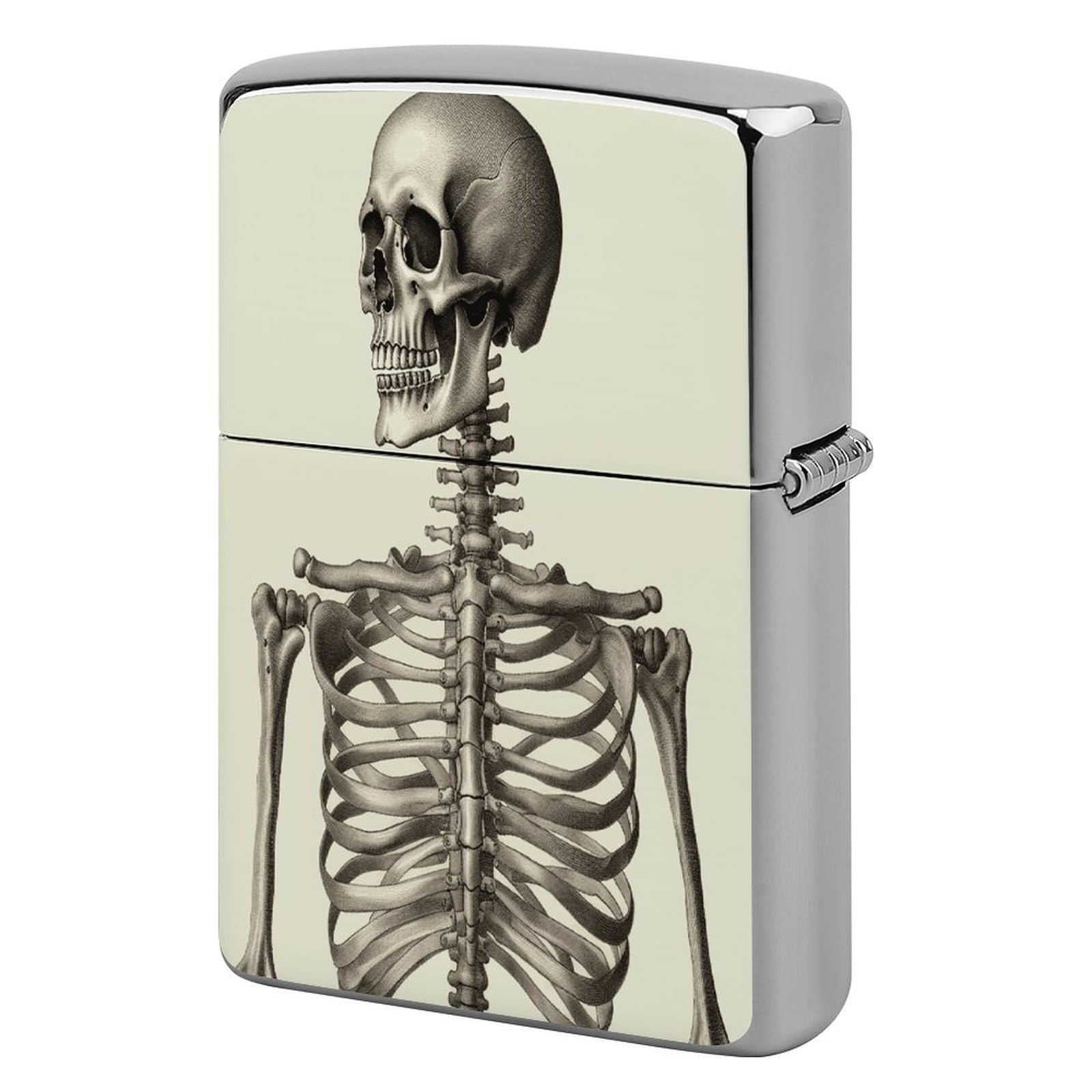 Btcowzrv Style Human Skeleton Metal Lighter Case Sleeve Cover Holder