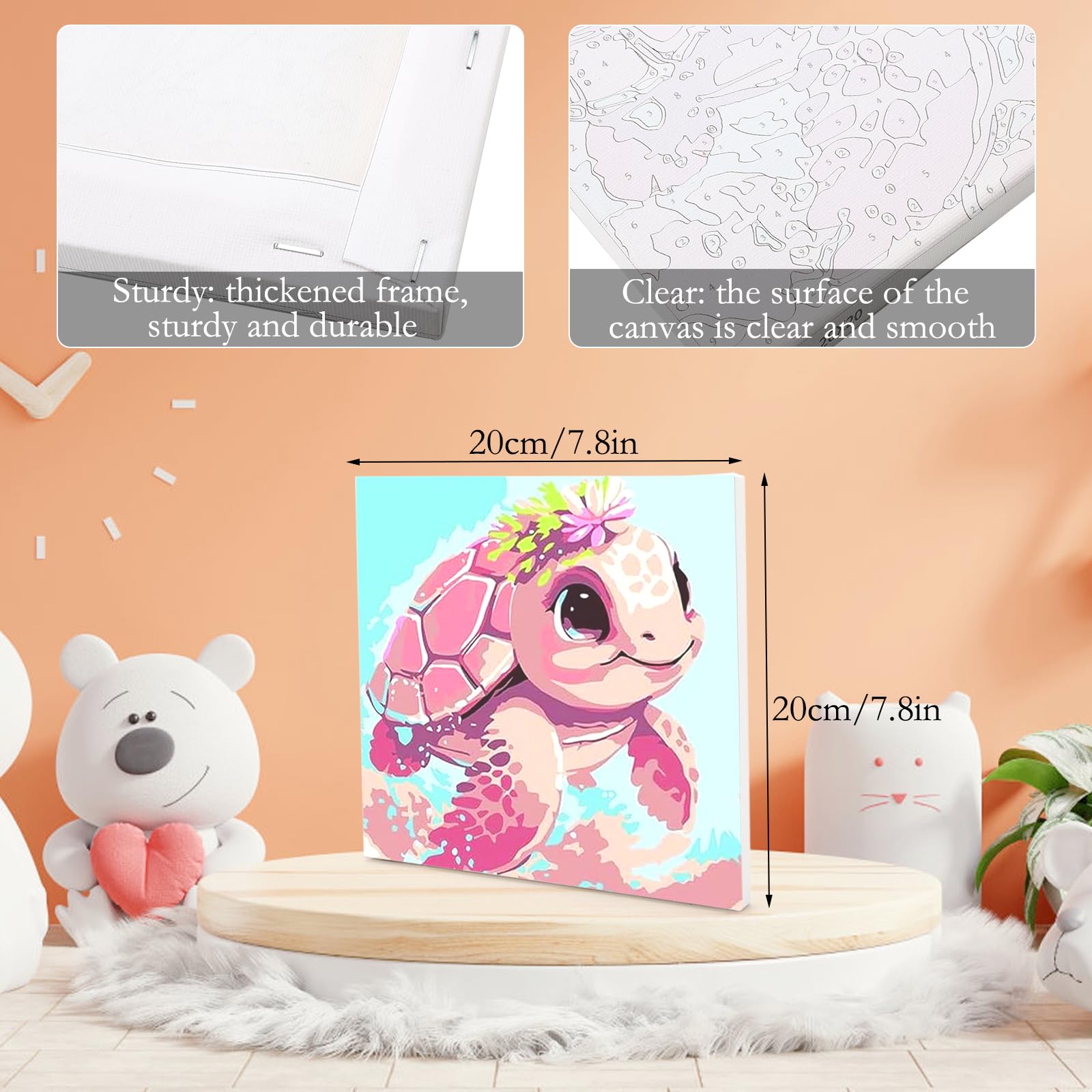 Pintar Por Numeros Adultos Principiantes Kit De Pintura Por Números (4 Tortugas) - ¡Incluye Lienzos Con Marco Y Pinturas! Pintar Por Numeros Niños 8 Años
