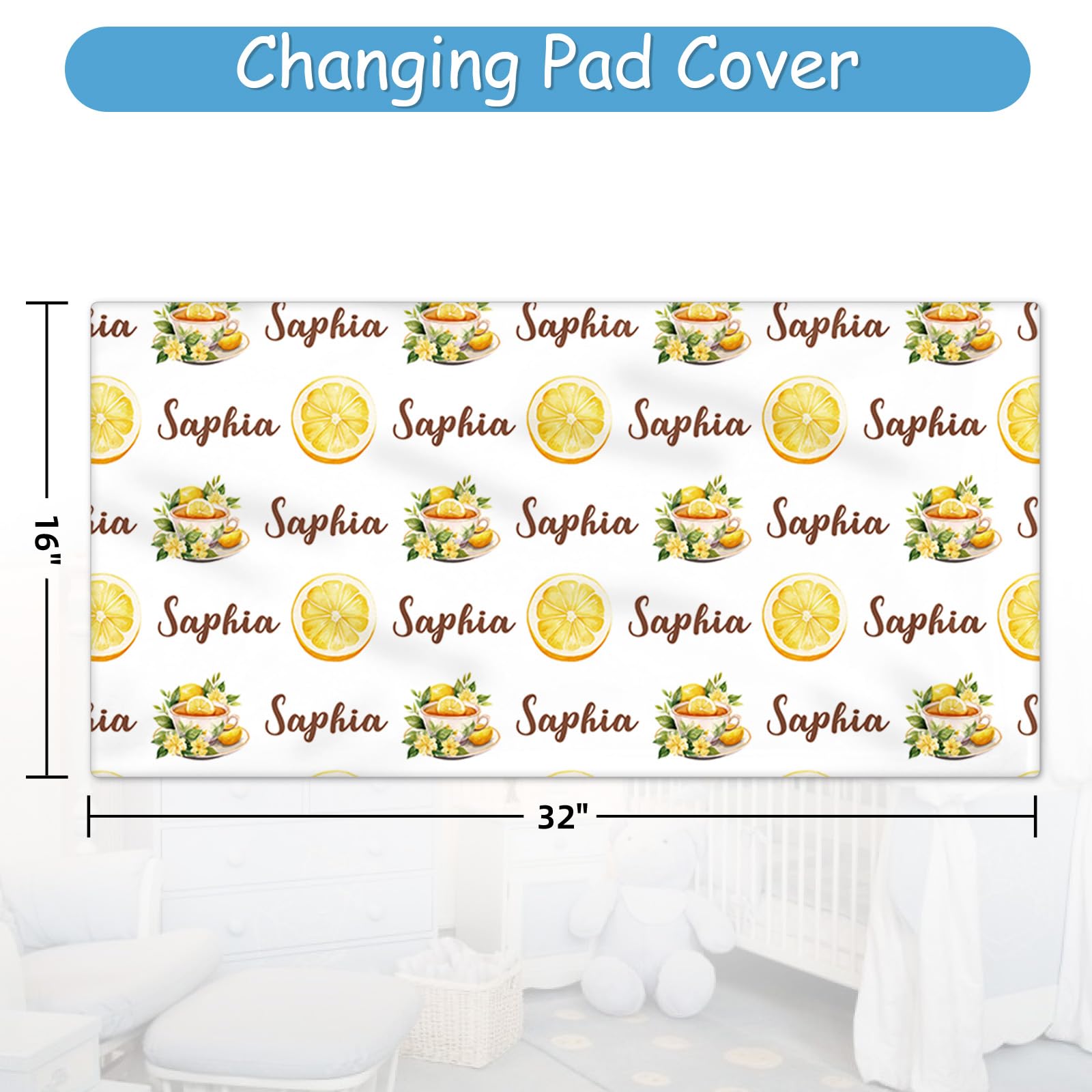 Hatchaa Personalized Crib Bedding Set with Name, 5 Pcs Custom Baby Crib Set for Boys Girls, Lemon Yellow Bird Theme Baby Bedding Set, Double Layer Nursery Bedding Sets for Toddlers Infants