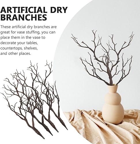 Miniatura 4 de BESPORTBLE Ramas de árbol secas de cuernos artificiales arte de plástico, rama de árbol seco para fiesta de Halloween, boda, fiesta, decoración del