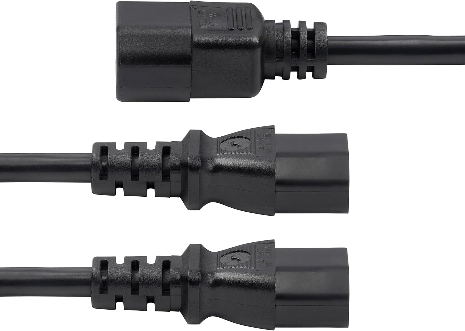 StarTech.com 6ft (1.8m) Power Extension Cord Y Splitter, IEC 60320 C14 to 2X IEC 60320 C13 AC Power Cable, 10A 250V, 18AWG, Power Cable Splitter - UL Listed, TAA (8723-8600-POWER-CORD)