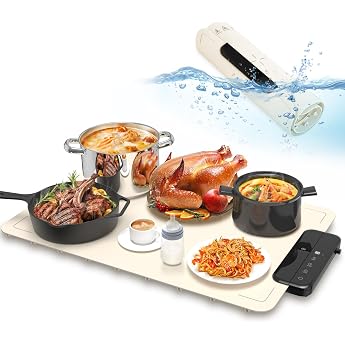 ZAPLIT Food Warming Electric Silicone Warming Plate for Food, 6 Temperature Levels (40-100&deg;C), Timer & Child Lock, Portable H