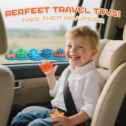 Miniatura 6 de Juguetes de baño con succión para bebé, juguete de baño de silicona sin moho, clasificador y apilable, juguetes sensoriales y el mejor regalo para