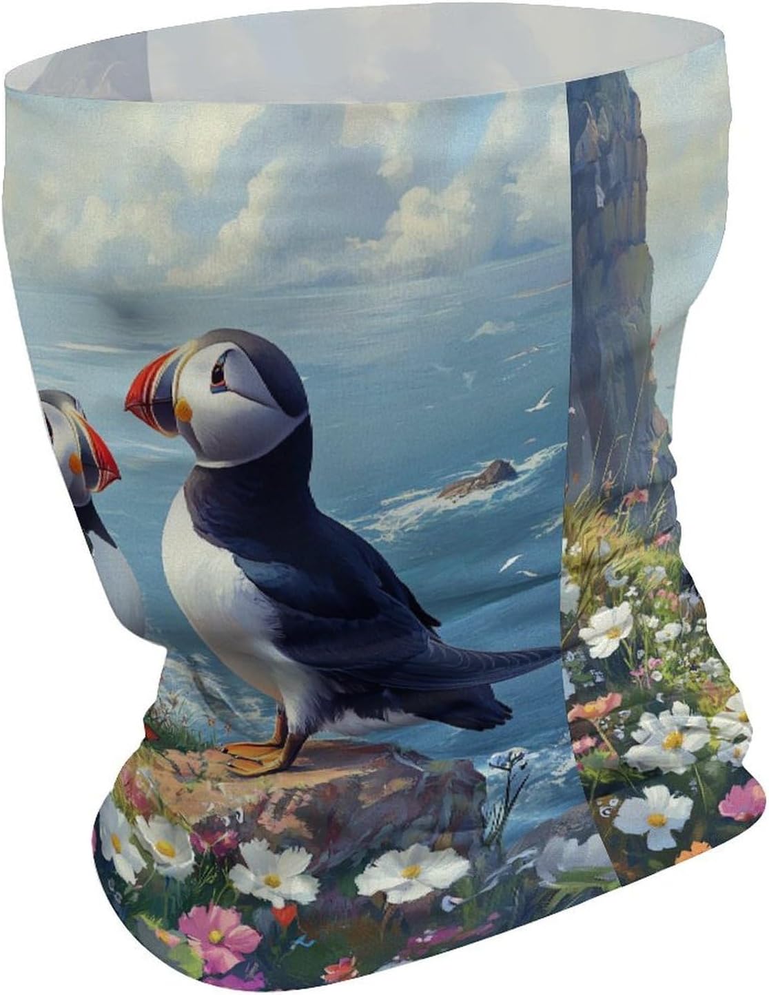 Puffines Birds Face Cover Neck Gaiters for Men Women Sun Protection Mask Scarf Hiking Bandana