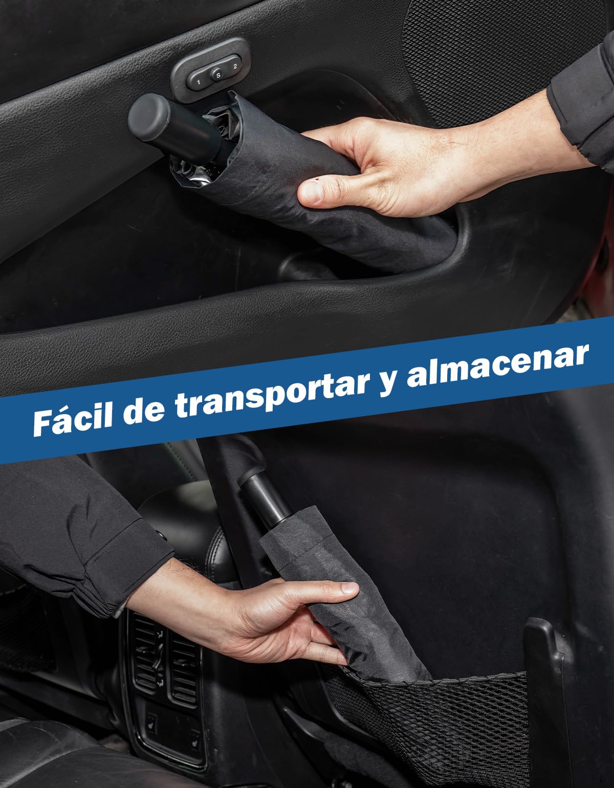 JOYTUTUS Parasol Coche Delantero, Parasol Plegable Coche con Barra Ajustable, Paraguas Parasol Coche Parabrisas Anti UV Rayos, para la mayoría de los Coches,SUV, Camiones (Diseño Patentado UE)