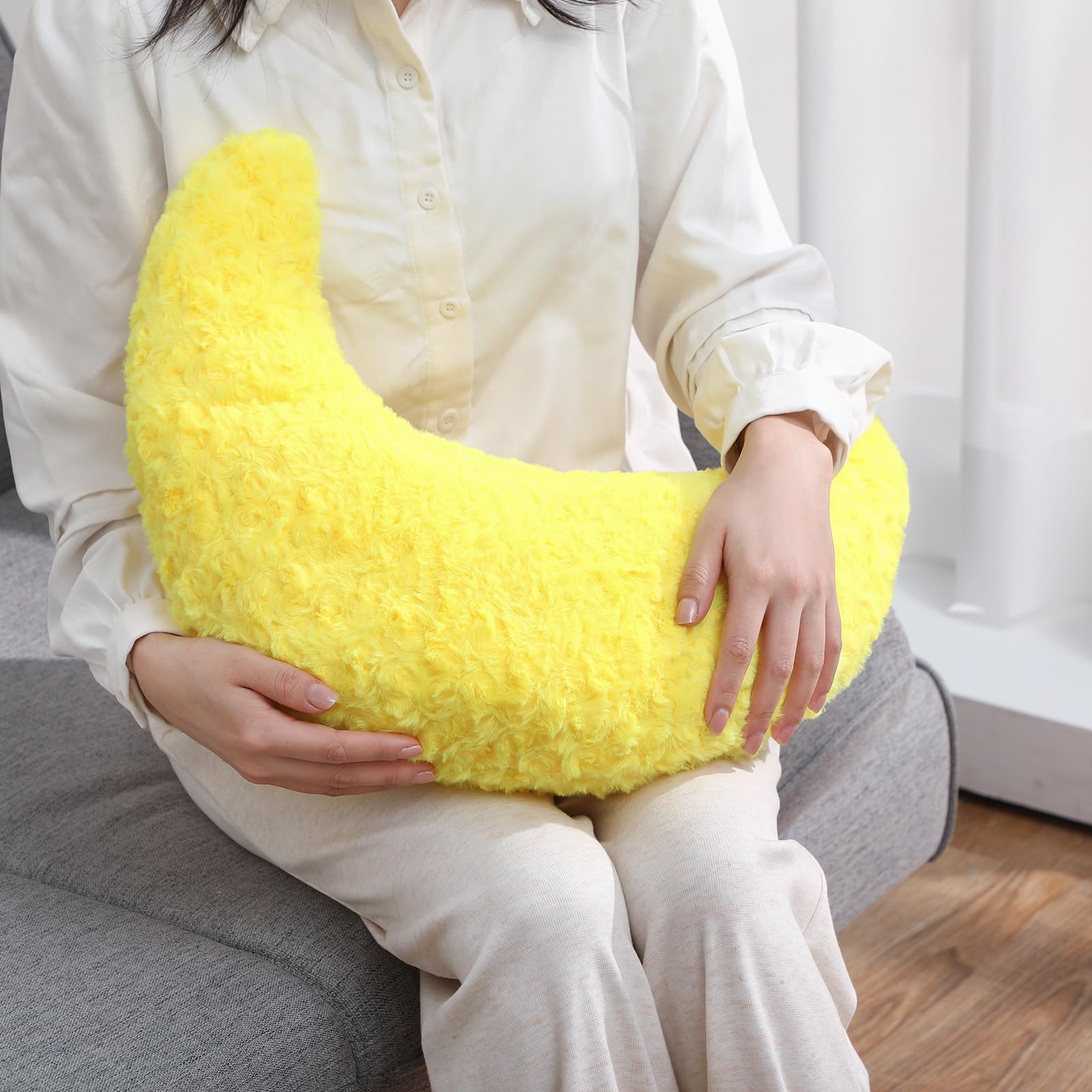 Beeveer Set di 2 cuscini a forma di stella e luna, 45 cm, graziosi cuscini in peluche per divano letto, divano, morbido cuscino a mezza luna con decorazione per camera da letto, soggiorno, dormitorio