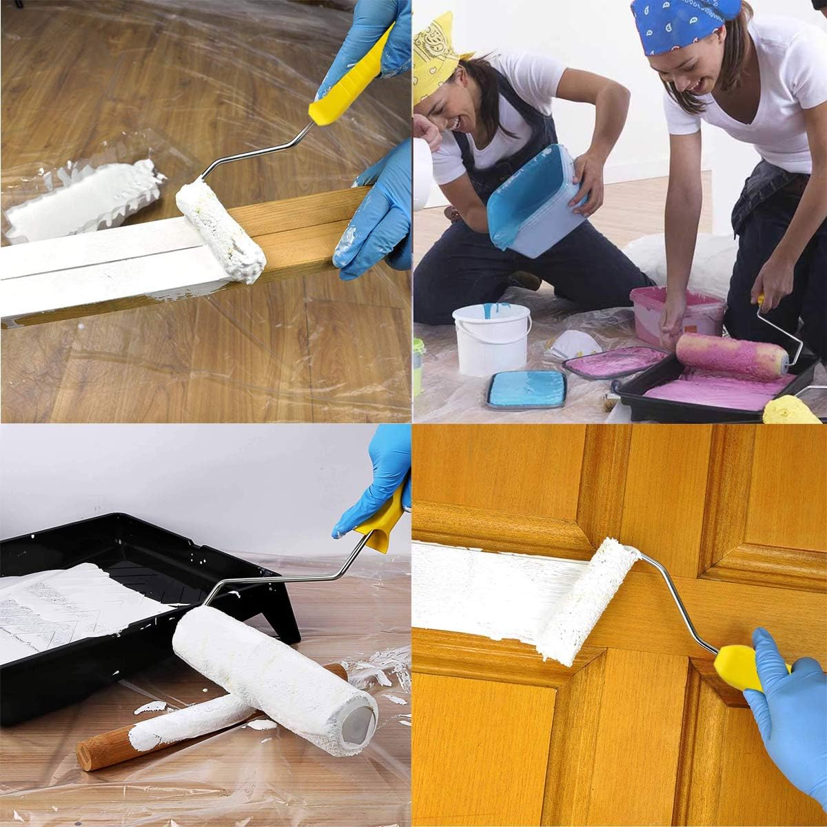 11 Pcs Paint Roller Kit-4 Inch Paint Rollers for Painting Walls-Paint Roller Covers Foam Paint Roller Brush Painting Tools-House Wall Painting Supplies for Home Improvement - - 