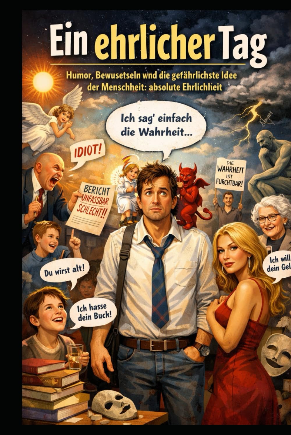 Ein ehrlicher Tag: Eine satirische Studie über Ehrlichkeit, Selbsttäuschung und das tägliche Theater des Lebens