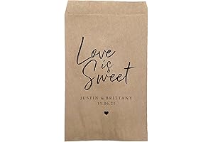 Personalized "Love Is Sweet" Kraft Treat Bags (5" x 8.25")