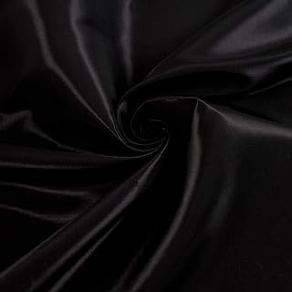 Valentina Textile inc Taffeta Fabric 60" Inch Wide- for Weddings, Decor, Gowns, Sheets, Costumes, Dresses(10 Yard, Black)