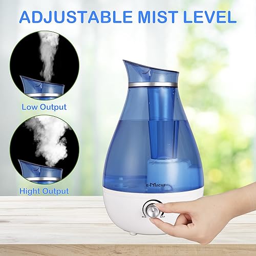 Miniatura 3 de Humidificador de niebla fría  Humidificadores de niebla fría de 2.5 L para dormitorio, silencioso, humidificadores ultrasónicos para bebés y