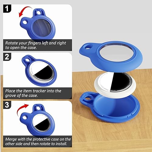 Miniatura 9 de Funda para AirTag con llavero, a prueba de golpes y antiarañazos, accesorios para localizadores GPS, para bolsos y maletas, transparente F5-Clear