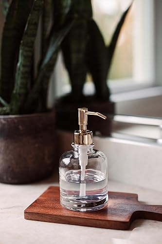 Miniatura 5 de Rail19 Derby Dispensador de jabón con bomba de metal, jabón líquido de manos y loción para cocina y baño, 10 onzas (dorado)