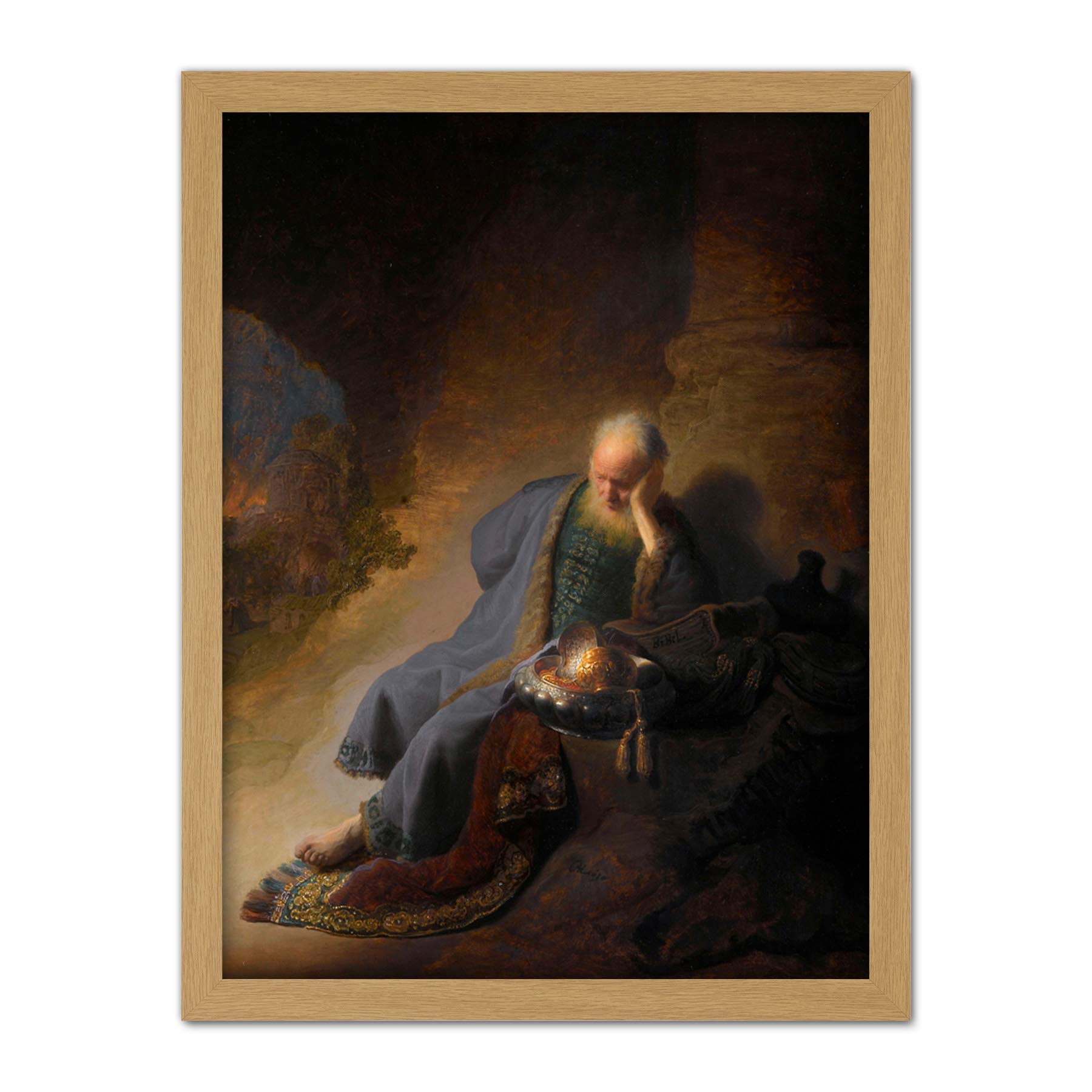 Artery8 Jeremiah Lamenting The Destruction Of Jerusalem Artwork Framed Wall Art Print 18X24 Inch