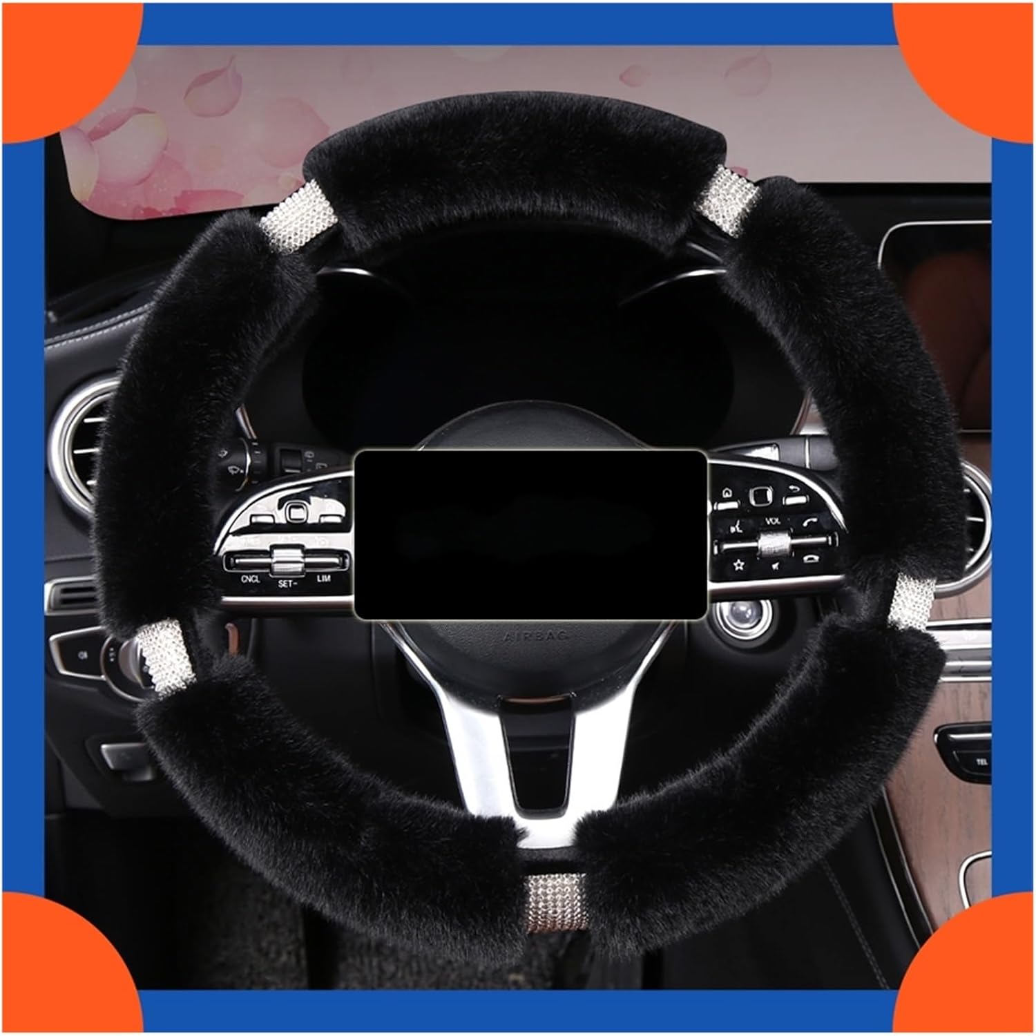 Car Steering Wheel Cover for Audi Car Steering Wheel Cover Plush Car Decoration Fine Handfeel Comfortable and Breathable (Color : 3#)
