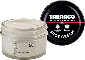 Tarrago Shoe Cream Professional Shoe Polish for Leather Boots, Shoes, Purse, Furniture Eco Friendly Leather Conditioner 1.7oz - Silver Metallic #501