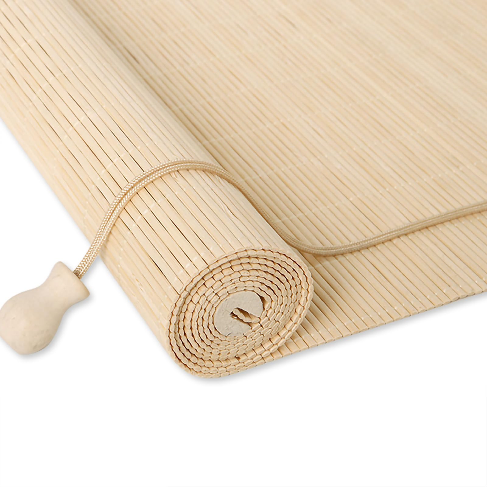 Cedario Natural Bamboo Blinds for Windows, Easy Install Bamboo Roller Blinds, Light Filtering Indoor Roller Blind for Living Room Bedroom Patio Garden Outdoor Places
