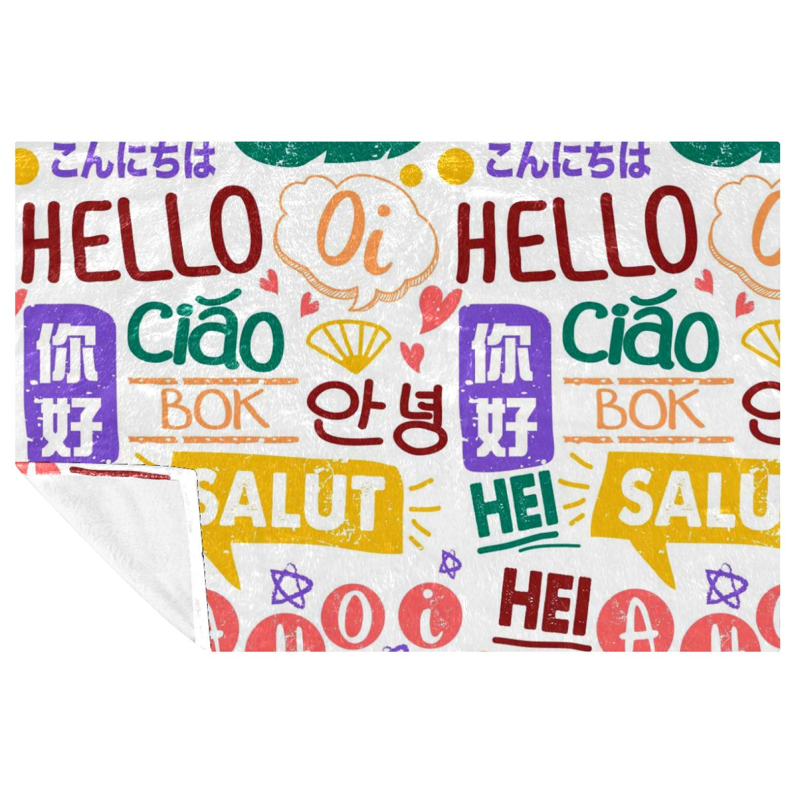 Couverture chaude contre le froid pour lit et camping Hello-Words