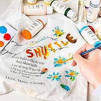 Vista 7 de Yaxa Basics Botellas de pintura de tela permanente, 24