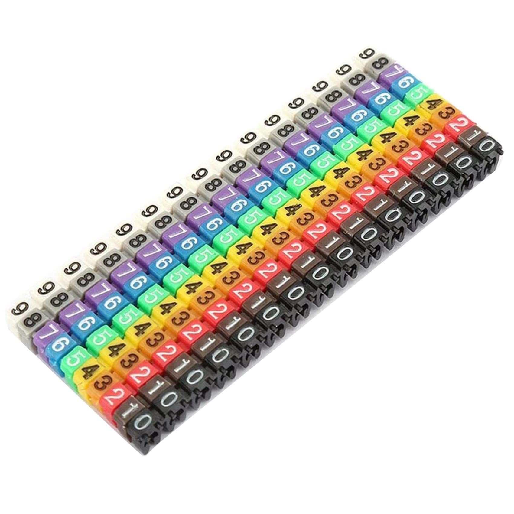 Barabesty As Shown Clip-On String Cable Marker Boxed Plastic Number Number Wire Tube Set Color Cable Marker (150Pcs Kcm-1.5Mm)