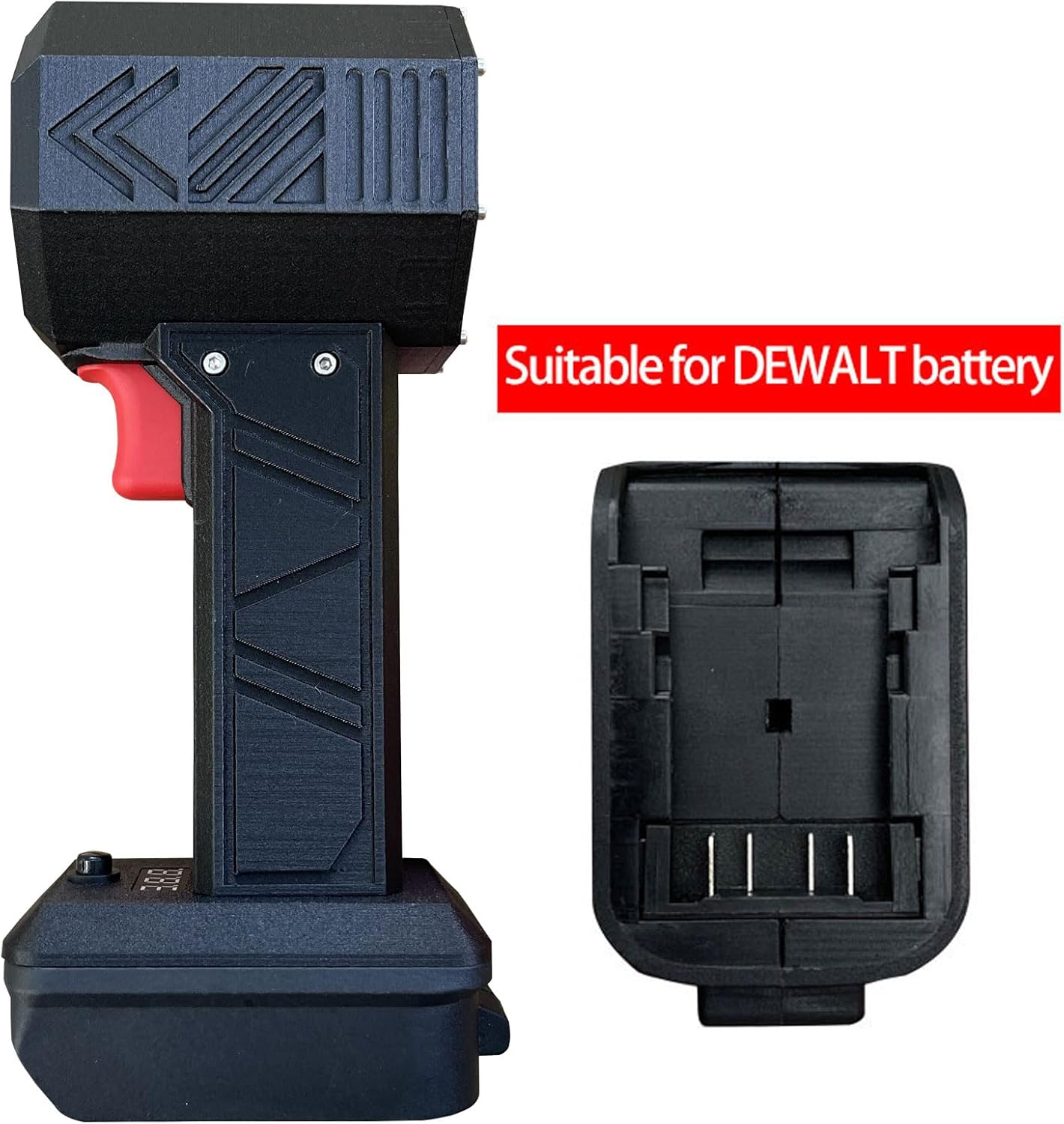 Thrust 1kg，Electric Cordless Leaf Blower, Handheld Electric Leaf Blower, Mini Jet Dry Blower ，Large car Dryer air Blower Turbo Fan，for Lawn, Outdoor, Car, Home (for dewalt batteris【no batteris】)