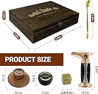 Vista 7 de Kit de ahumador de cóctel con troch y caja de madera de lujo y chips de madera de 8 sabores, regalos de whisky y bourbon para hombres, kit
