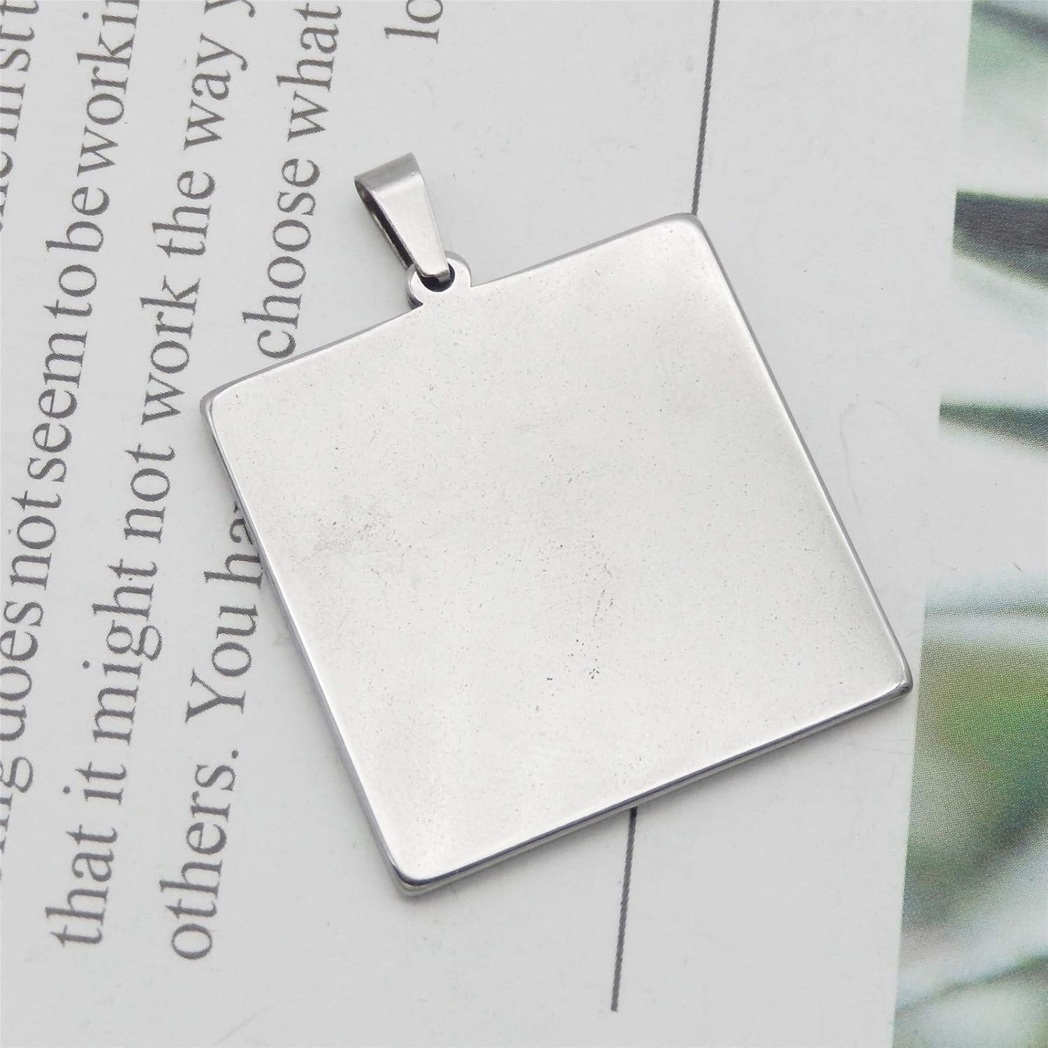 Julie Wang 25mm 10 sets Square Stainless Steel Resin Tray Bezels Base Settings Charms Pendant Set with Chain Necklace Glass Cabochon Jewelry Making Craft Accessory - Image 5