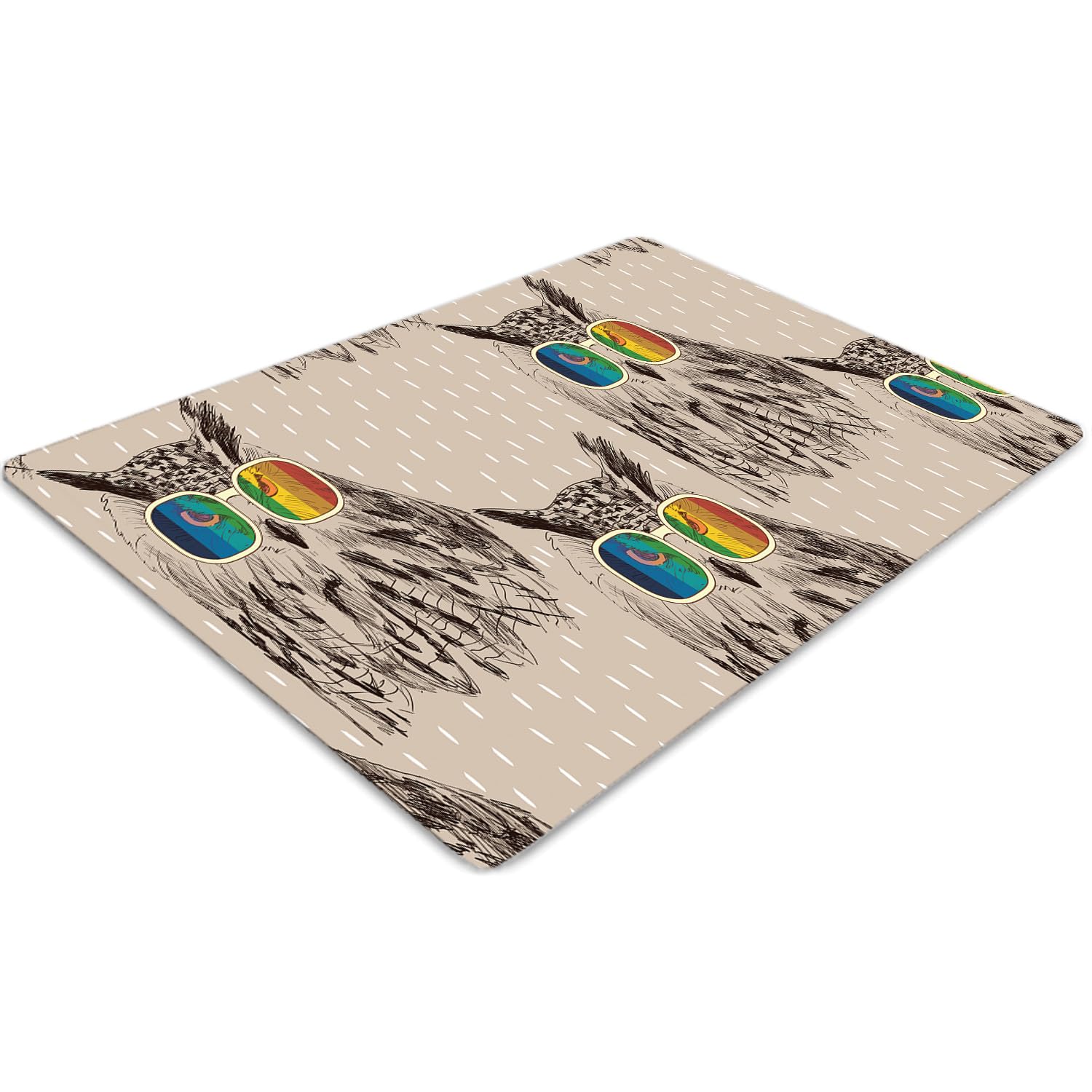 Tapis de chaise pour bureau et maison décoratif avec motif hibou