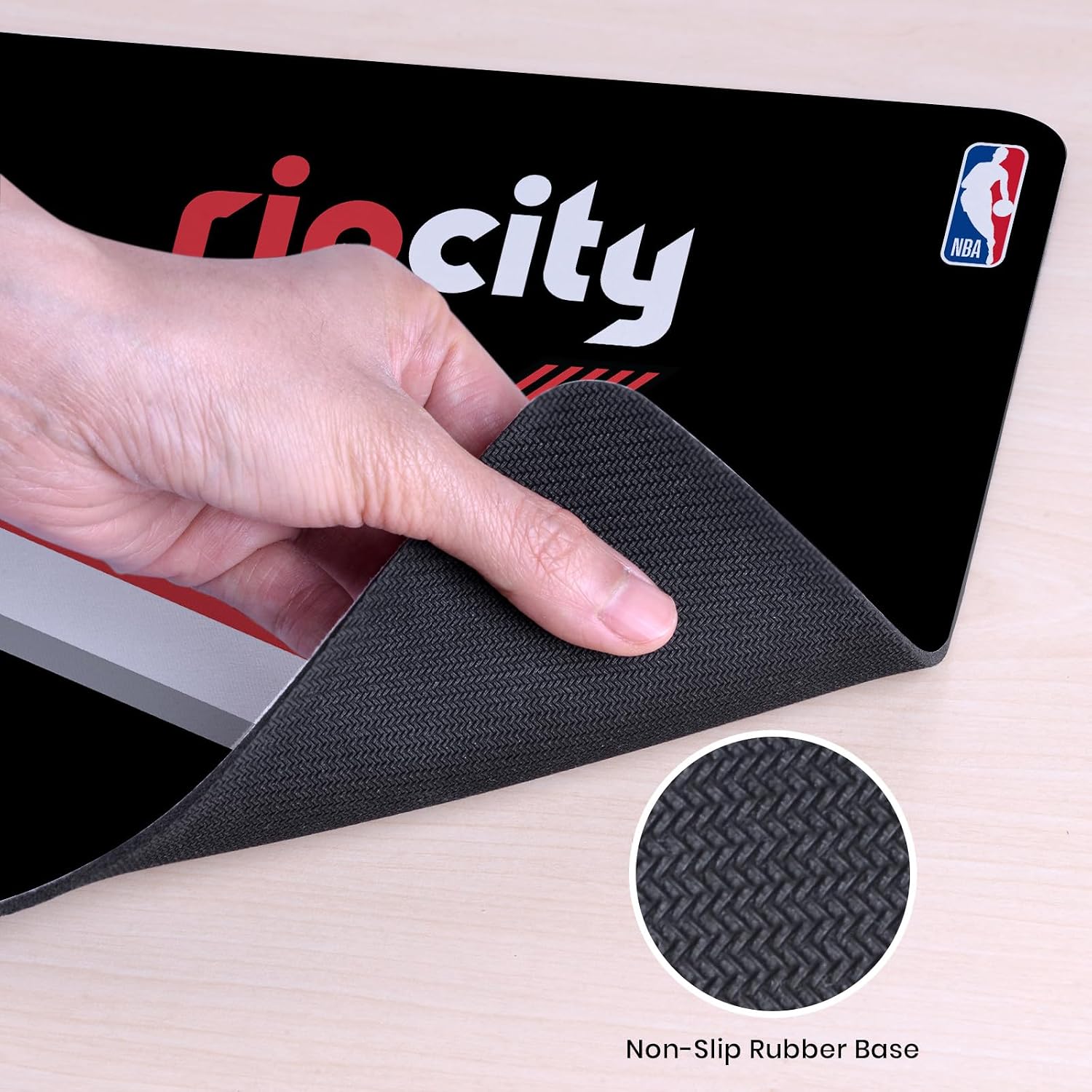 Head Case Designs Officially Licensed NBA Black Design Portland Trail Blazers Logo 9.84 x 11.81 x 0.12 inches (250 x 300 mm) - S Gaming Office Desk PC Keyboard Mouse Mat Pad image 5