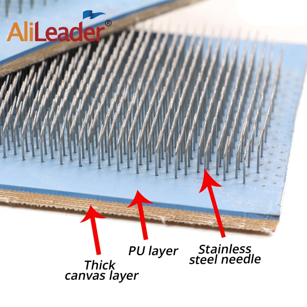 Alileader Hair Holder Drawing Mat For Bulk Hair Extension Professional Hackle Styling Tools Making Lace Wig Tools Drawing Card With Needles 24cm x 9cm