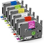 Label Maker Tape Replacement for Brother PT-H110 D210 H100 D400 D220 610BT P710BT Label Tape, TZe Tape 12mm 0.47 Laminated Tape P Touch Refills AZe Tz TZe-231, 1/2 Inch, Black on White, 10-Pack