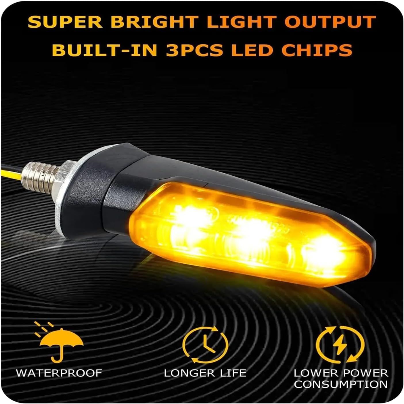 バイクのインジケーターライト 8 ミリメートルミニオートバイ LED ウインカーライト 12V モトインジケータランプアンバー点滅ラ
