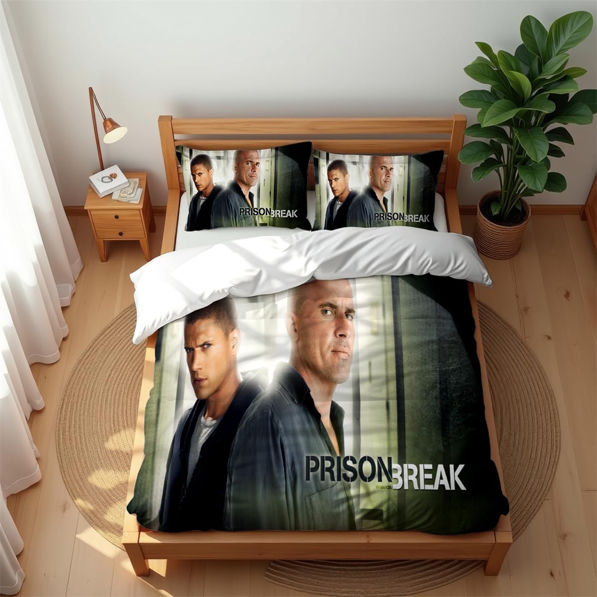 Parure de couette anti-acariens Prison Break en coton hypoallergénique 140x200