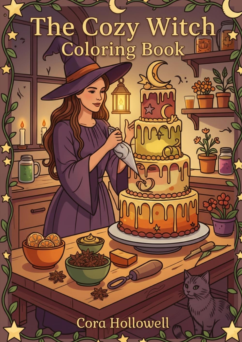 The Cozy Witch: A Coloring Book: 42 Enchanting Autumn Scenes to Color: Pumpkins, Black Cats, Cauldrons, Teapots, and Cottage Magic for Relaxation