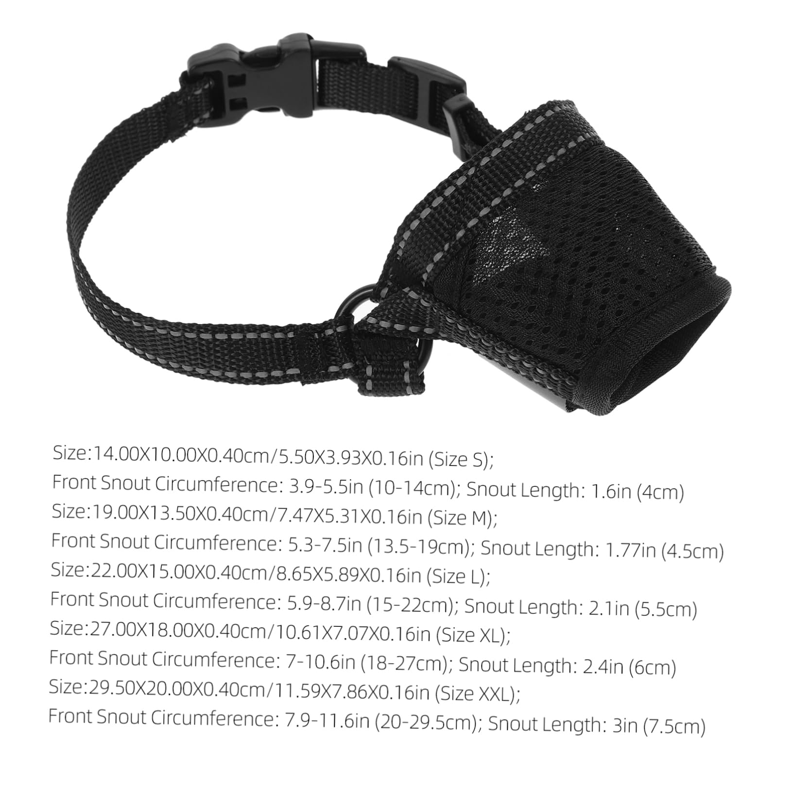 Toyvian Adjustable Dog Muzzle for Small Dogs Breathable -Barking Polyester Material Size XL