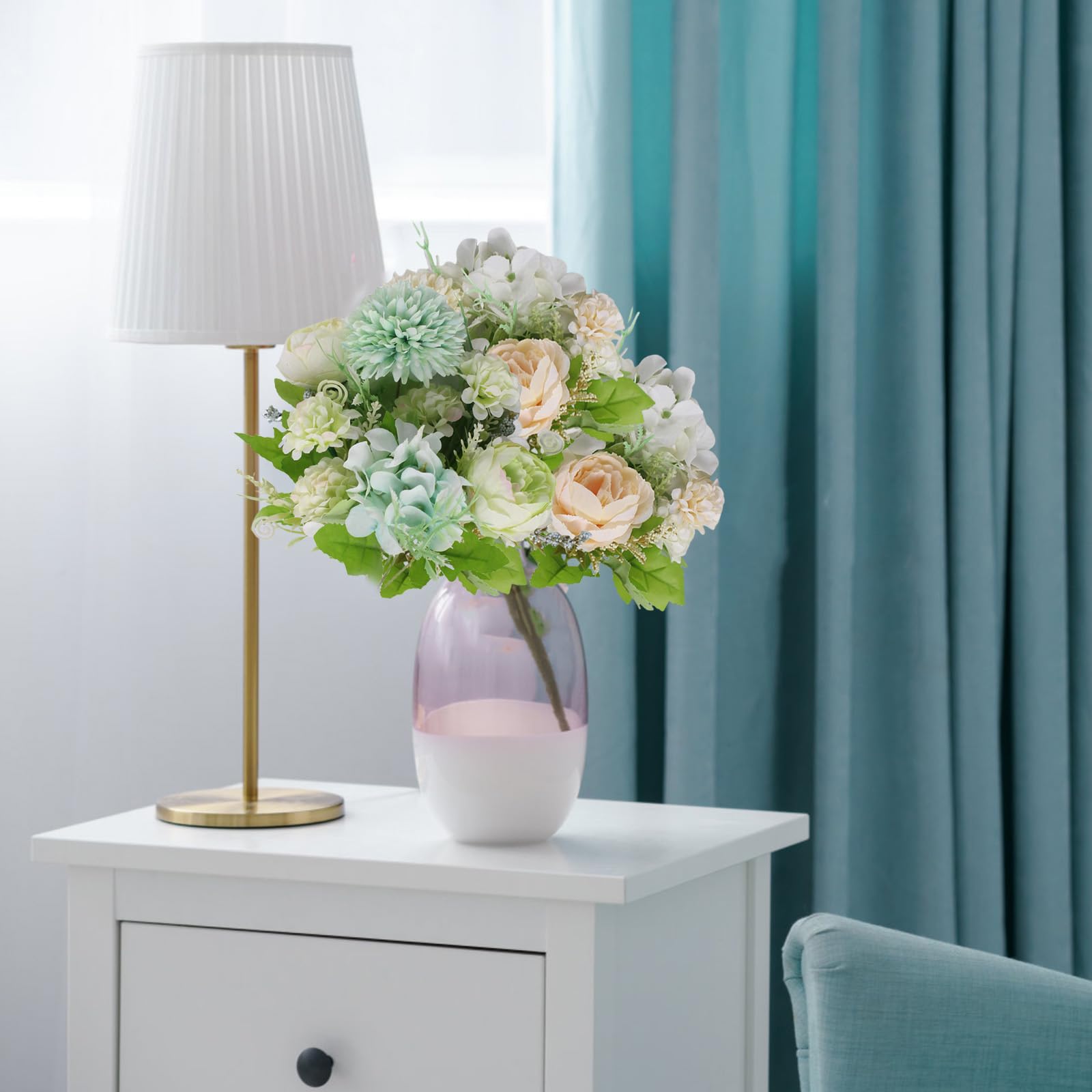 astylishome Artificial Flower 14 pcs Fake Flowers that Look Real with Single Long Stem Faux Bouquet for Wedding Home Party Decoration Centerpieces Multi Colors 2115 - Image 4