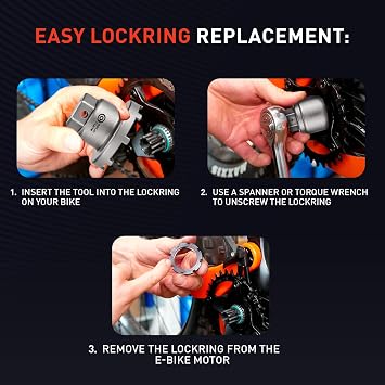 Bottom Bracket Removal Tool for Bosch Gen 2 - Bosch Lockring Tool | Bike Lock Ring Tool for Easy Chainring Maintenance and Bottom Bracket Removal