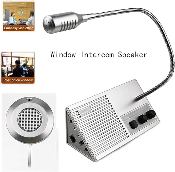 Window Microphone Speaker, Window Speaker Intercom System with Cord