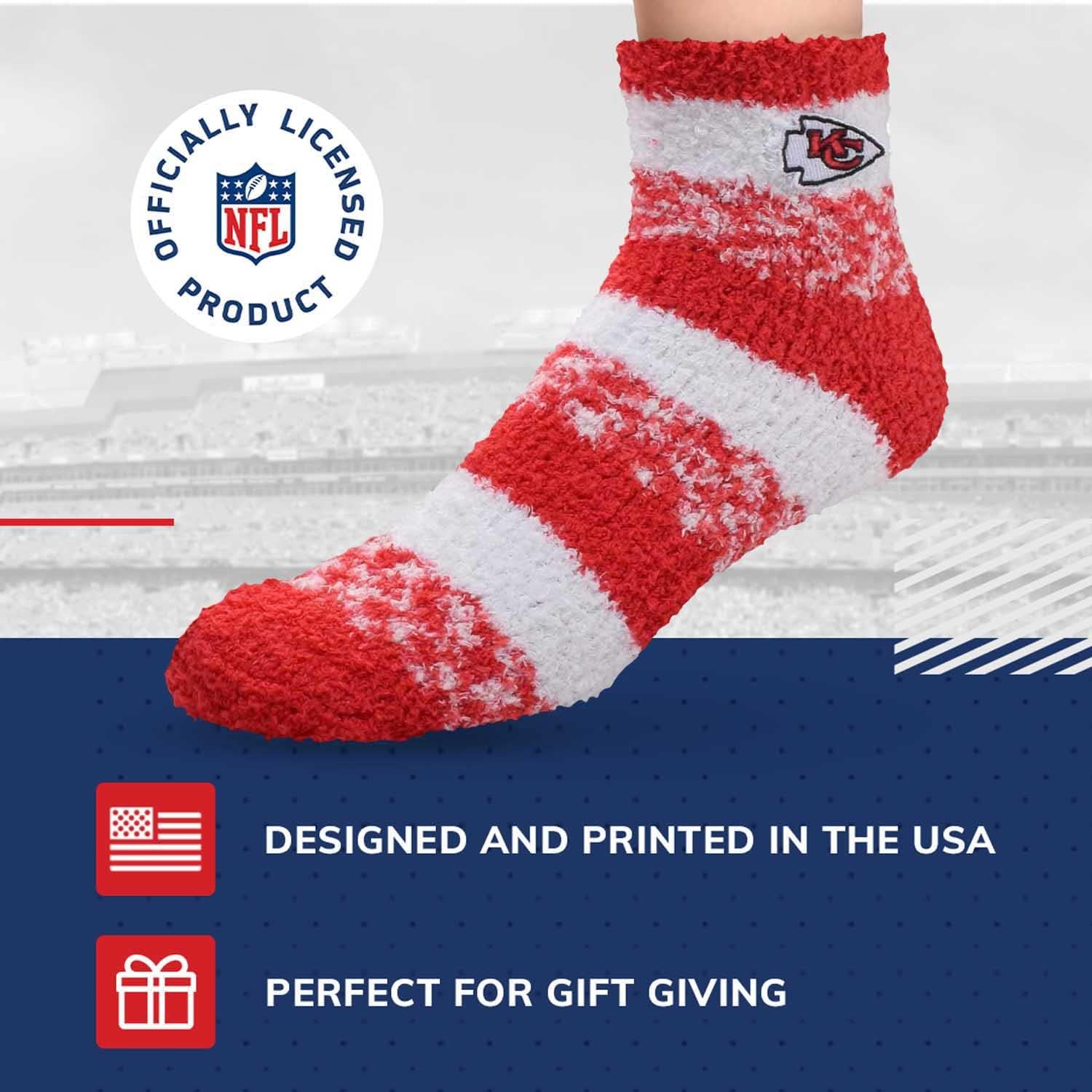 For Bare Feet NFL Cozy Soft Slipper Socks - Home Socks for Ultimate Comfort - Gameday Apparel - Luxuriously Plush and Cozy - - Image 6