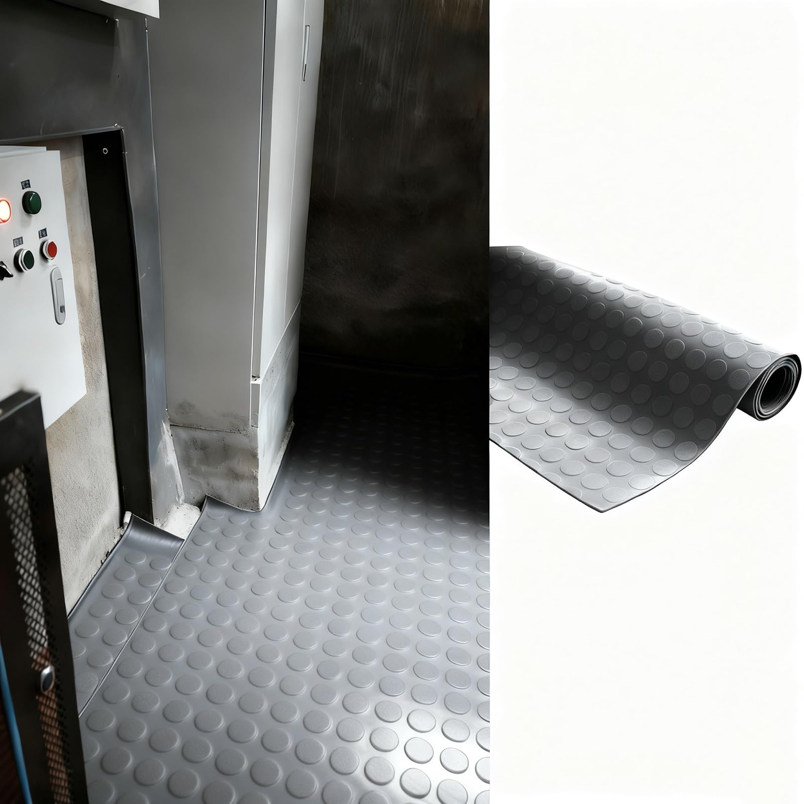 Isolierende Gummimatte rutschfeste, ölbeständige Gummimatte, einfach aufzublasende und zu entleerende Isolierunterlage für elektrische Werkbänke(Gray,5mmx1.2mx15m (0.2inx47inx591in))