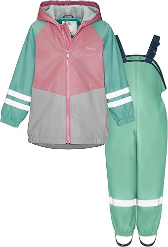Playshoes Traje impermeable de dos piezas con forro polar, traje de barro forrad