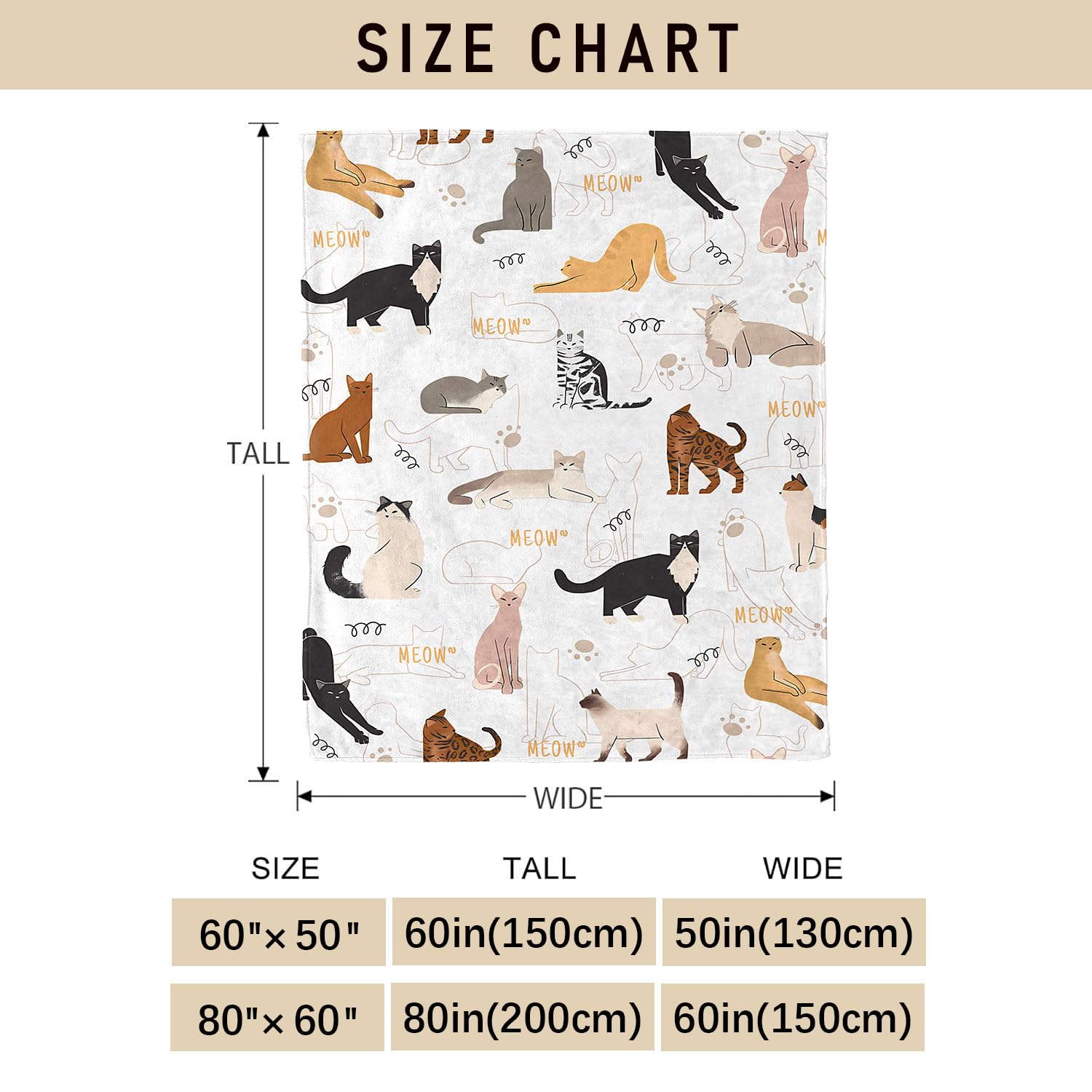 Tupmnbry Manta con estampado de gatos, manta con estampado de animales, regalos de gatos para los amantes de los gatos, manta de franela suave, manta de cama ligera y esponjosa para sofá, 60 x 80
