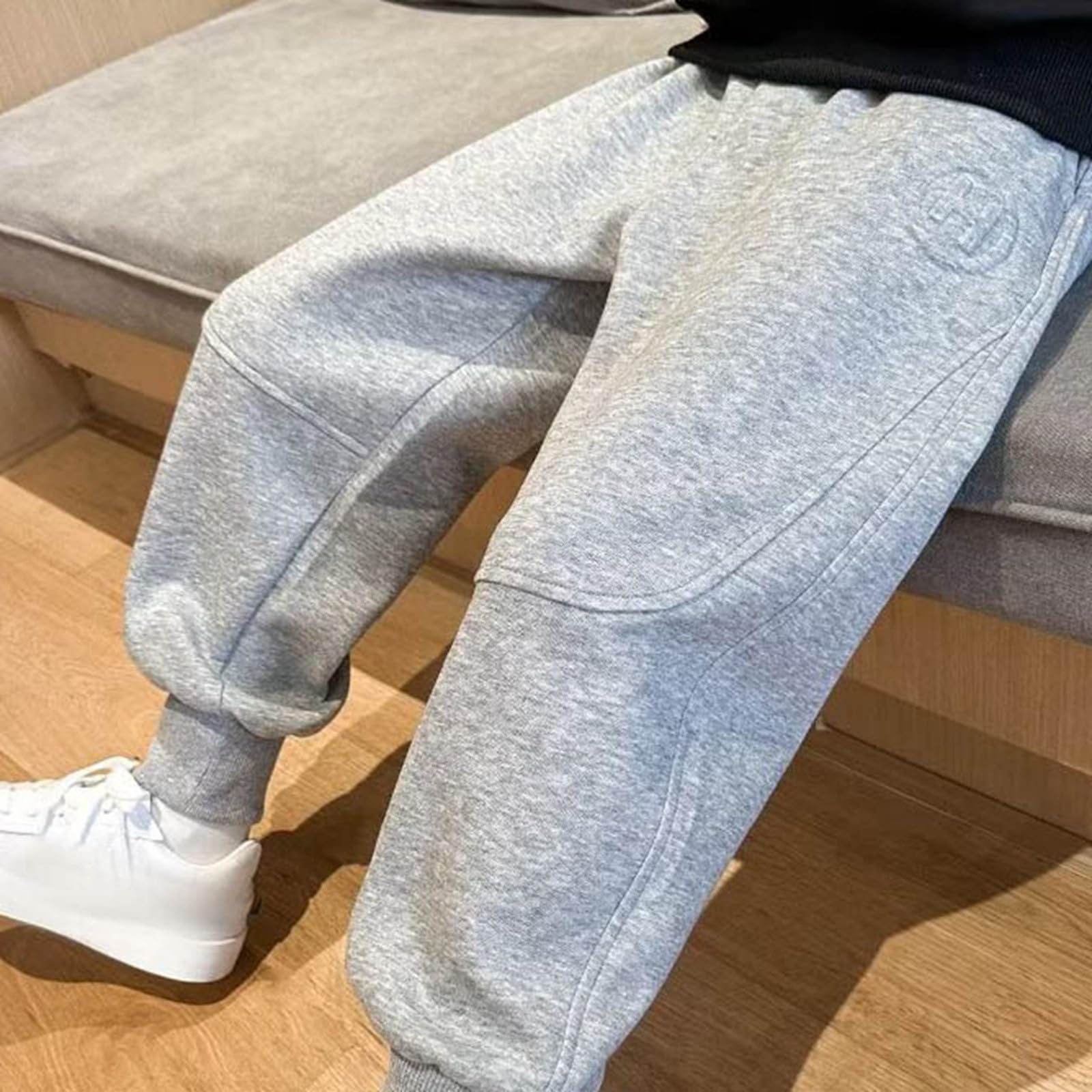 Genérico Pantalones Baggy Niño Pantalones Deportivos Elásticos para Niños con Cordonera y Tejido Polar Cálido para Actividades